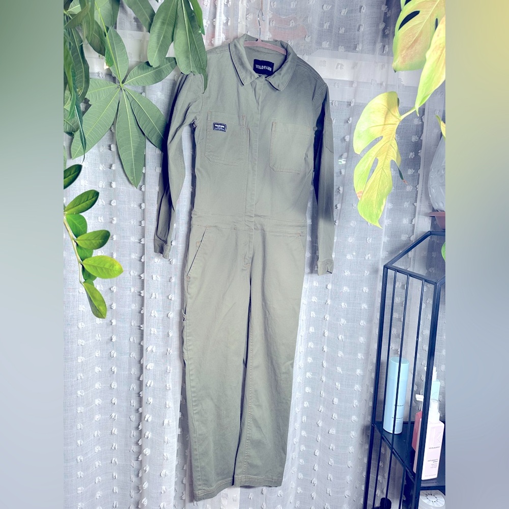 Wildfang Olive Green Utility Jumpsuit